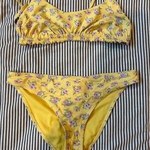 Yellow Floral Bikini Set